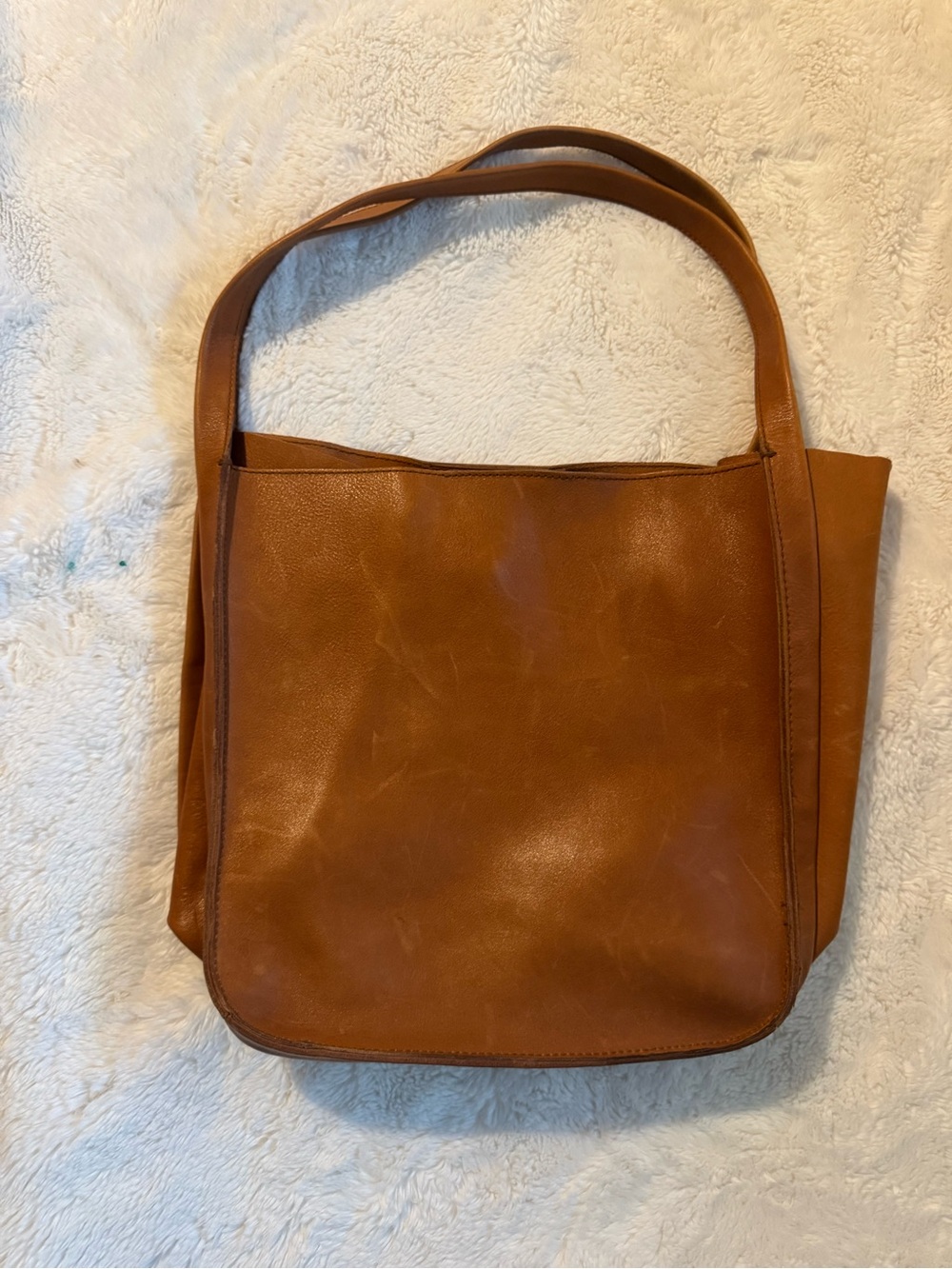 Madewell Caramel Brown Leather Tote Interior